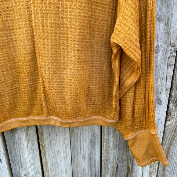 Free People We The Free South Side Thermal Top Mustard Yellow S - Picture 13 of 15
